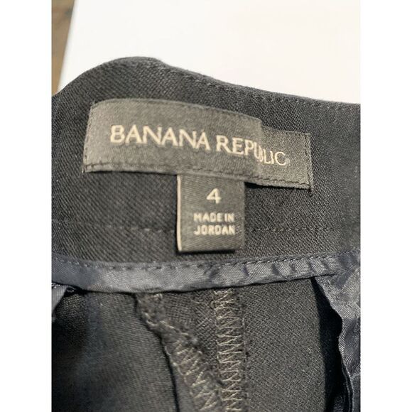 Banana Republic Women's Straight Leg Mid Rise Career Black Chini Pants Size 4 - Picture 5 of 5